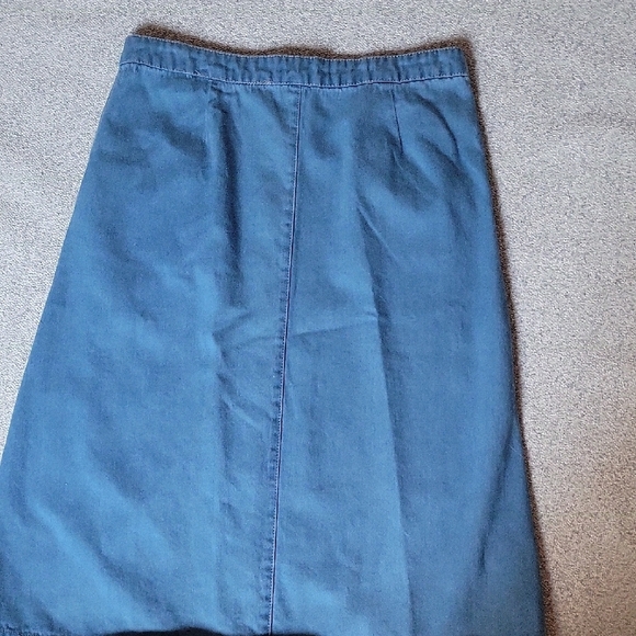 Velvet Heart Vintage Button Up Blue Midi A-Line Skirt Size L - Picture 7 of 8
